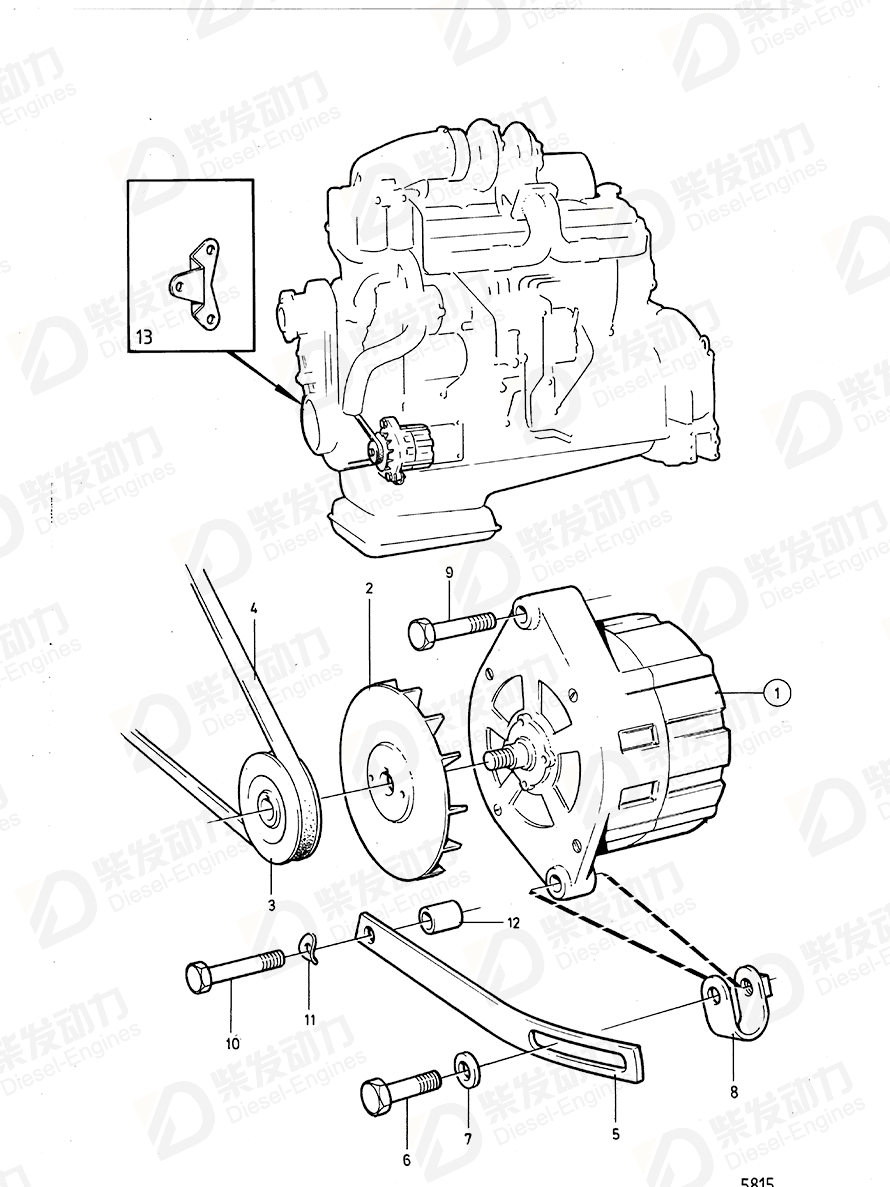 volvo penta Bracket 423473 Drawing